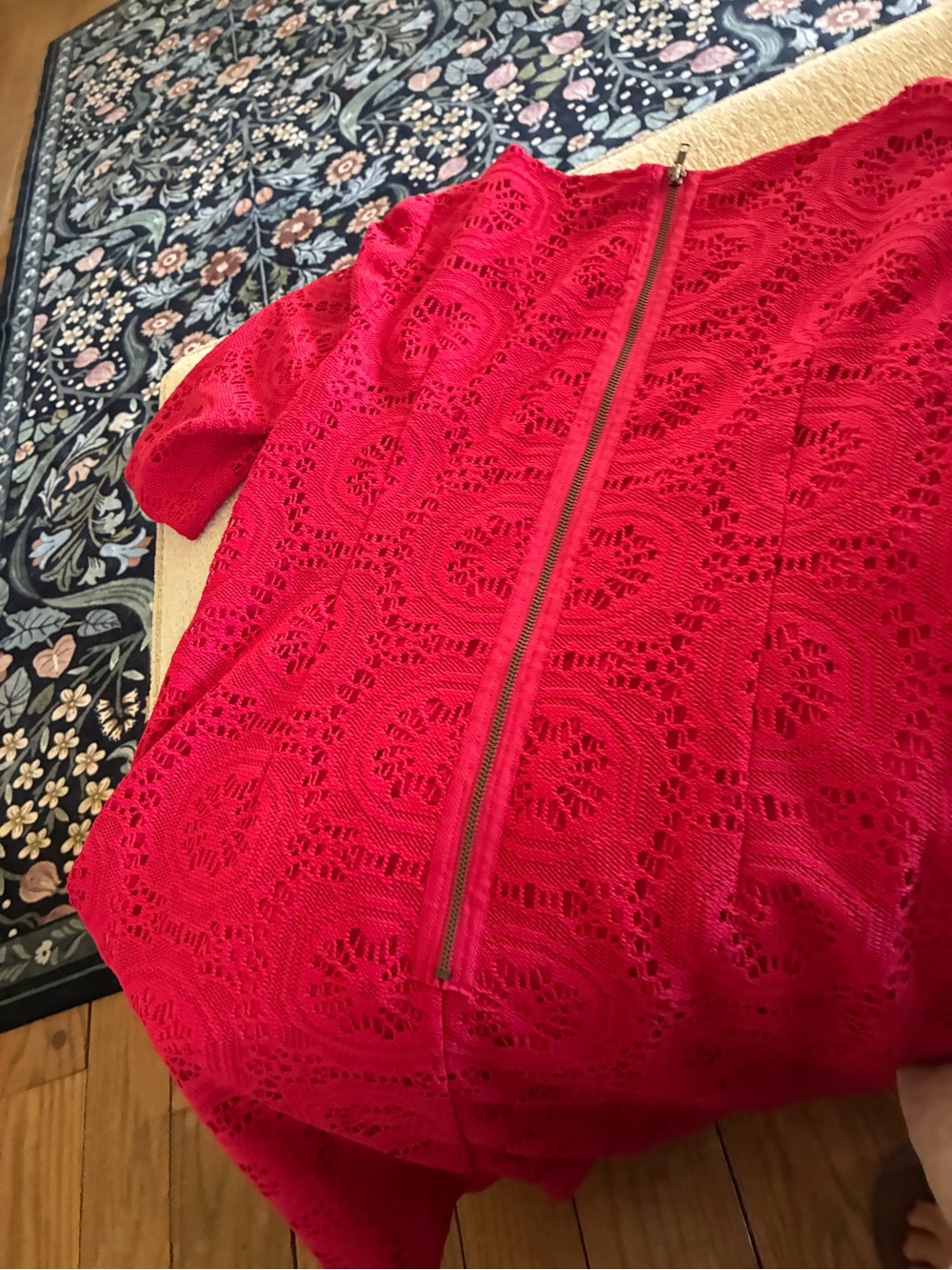 Adrianna Papell Bright Fuchsia Lace Mini Dress - Picture 5 of 6